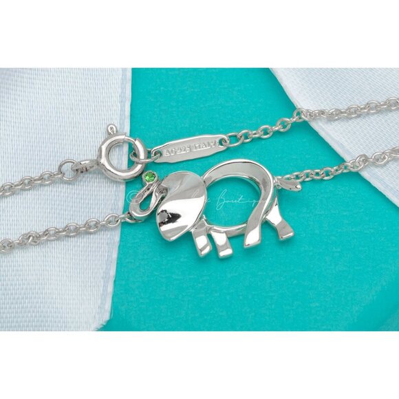 Tiffany & Co. Elephant Bracelet "Save the Elephants" Green Tsavorite in Silver - Picture 4 of 8